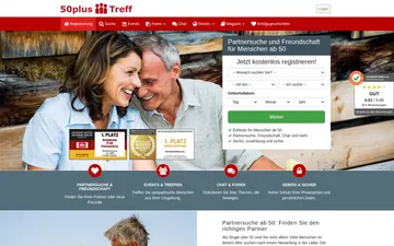 Screenshot der 50plus-Treff-Website