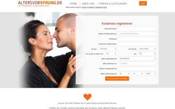 Screenshot der Altersvorsprung-Website