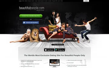 Screenshot der beautifulpeople-Website