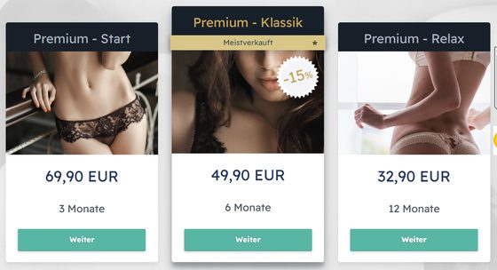Screenshot der C-date Preise