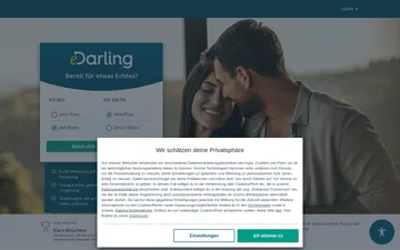Screenshot der eDarling-Website