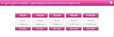 Screenshot der fun-chat Preise