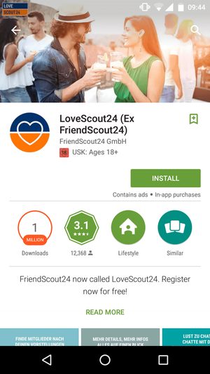 Lovescout App Ansicht
