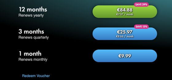 Screenshot der PlanetRomeo Preise