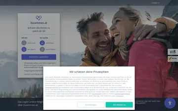 Screenshot der Zusammen.at-Website