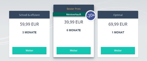 Screenshot der Zusammen.at Preise
