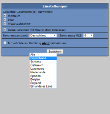 Lederstolz Sucheinstellungen