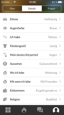 Detaillierte Profilangaben