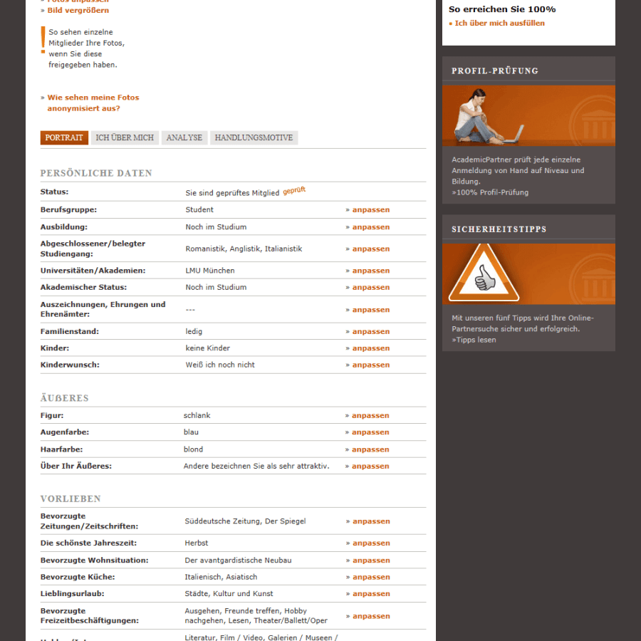 Partnervermittlung academic
