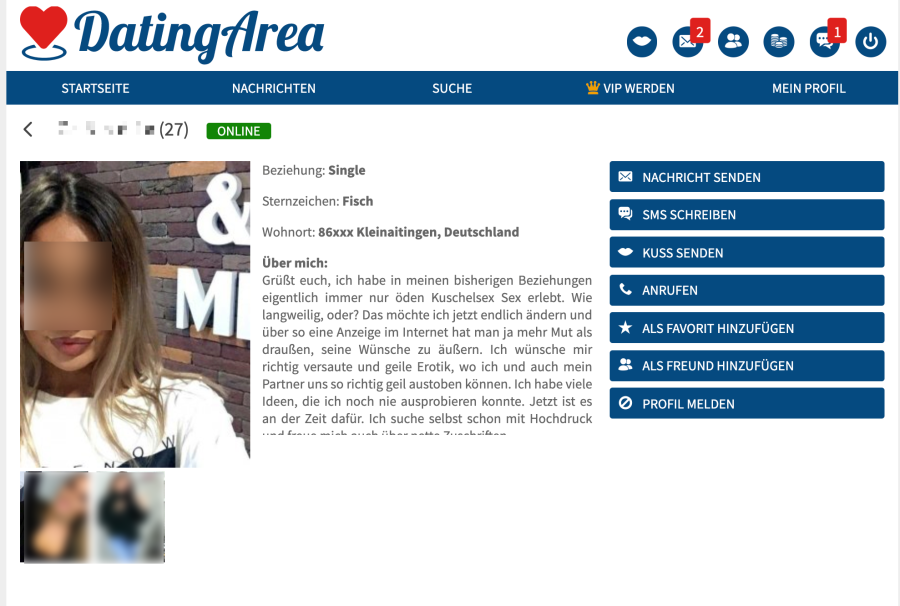 datingarea kosten