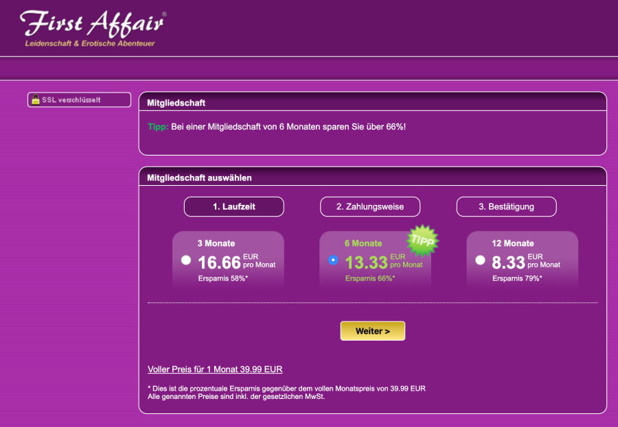 First Affair Preise First Affair Preise